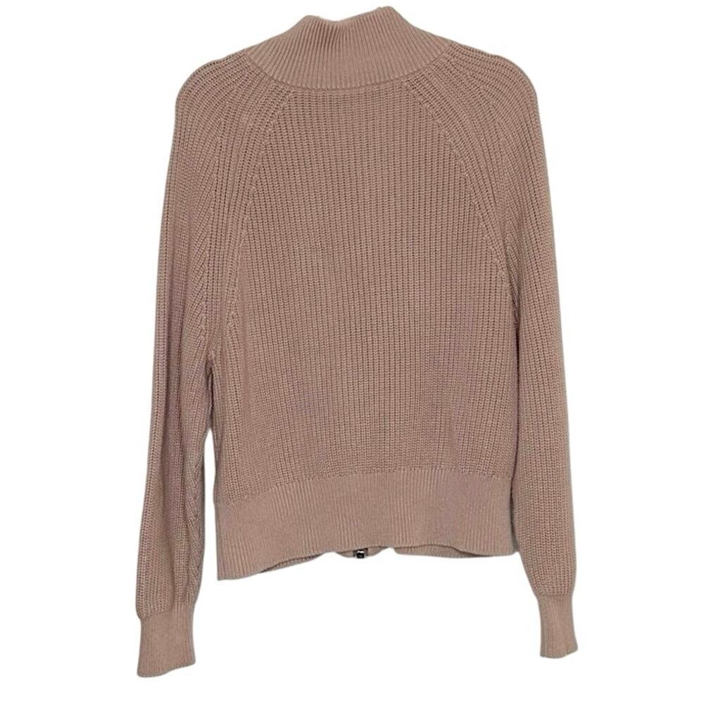 Varley Delfern Zip Up Knit Sweater Mauve Pink Size Large - Picture 3 of 7